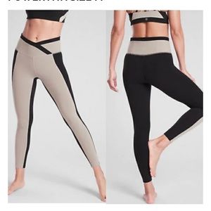 Athleta - Chroma 7/8 Tight - Size Small - Black and Tan